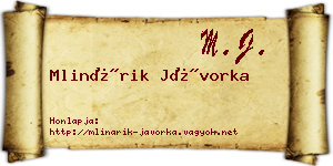 Mlinárik Jávorka névjegykártya